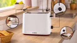 Bosch MyMoment brødrister 2 skiver, hvit, TAT3M121