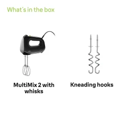 Braun MultiMix 2 håndmikser, visp og deigkrok, 2110, svart