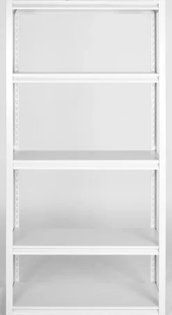 Bred hylle med 5 etasjer, metall, 91,5x46x183 cm