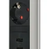 Brennenstuhl Tower Power PopUp 3-veis grenuttak, 2 USB