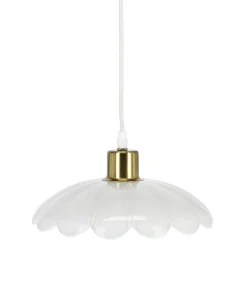 Britta taklampe i glass, blomst, hvit, Northlight