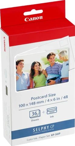 Canon Selphy CP KP-36IP fargekassett og fotopapir, sett