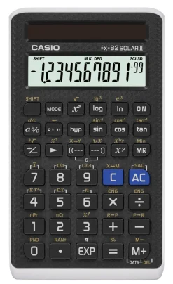 Casio FX-82 SOLAR II, kalkulator med solcellepanel, videregående skole