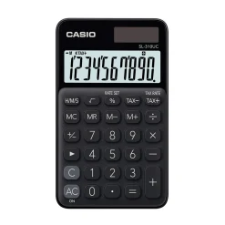 Casio SL-310UC bordkalkulator, solcelle og batteri.