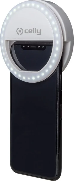 Celly Selfie Flash Light Pro White selfielampe til mobilen