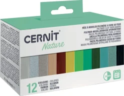 Cernit polymerleire, 12 farger, 25 g