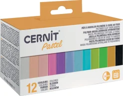 Cernit polymerleire, 12 farger, 25 g