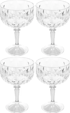Champagnecoupe dessertglass i plast 26 cl, 4-pakning