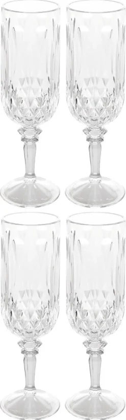 Champagneglass i plast 16 cl, 4-pakning