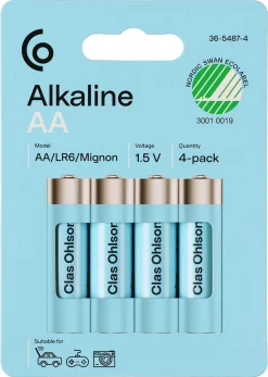 Clas Ohlson alkalisk batteri AA/LR6
