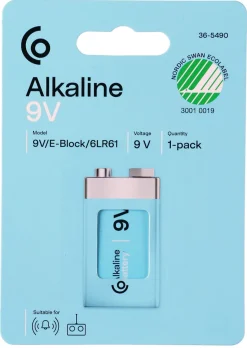 Clas Ohlson alkalisk 9 V batteri