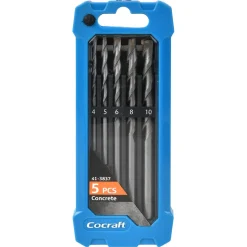Cocraft betongborsett, 4, 5, 6, 8 og 10 mm, 5-pakning