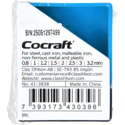 Cocraft borsett for tre og metall 0,8-3,2 mm, 8 deler