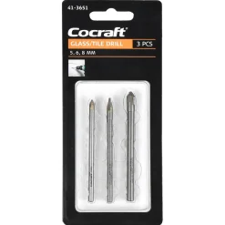 Cocraft borsett til glass og fliser 5, 6 og 8 mm, 3-pakning