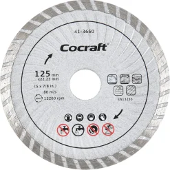 Cocraft diamant kappeskive universal, 125 x 22,23 mm