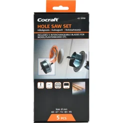Cocraft hullsagsett 60–95 mm, tre og gips, 5 deler