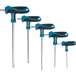 Cocraft nøkkelsett T-håndtak, unbrakonøkkel 3–8 mm, 5 deler