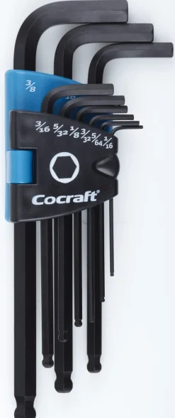 Cocraft nøkkelsett, tommer, 9 deler