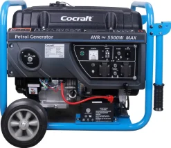 Cocraft HG5500S bensindrevet strømaggregat, elstart og trekkstart