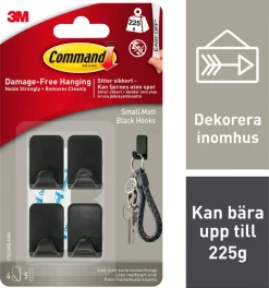 Command selvheftende kroker small, 4-pakning