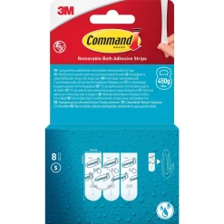 Command selvklebende strips S, bad, 450 gram, 8-pakning