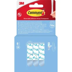 Command selvklebende strips M, transparent, 900 gram, 8-pakning