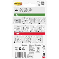 Command selvklebende strips S, transparent, 225 gram, 8-pakning