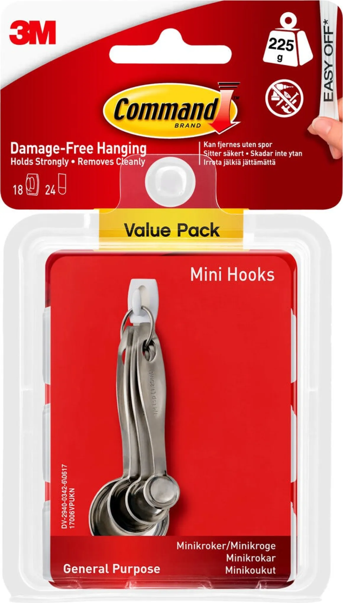 Command Value Pack minikroker hvite, 18-pakning