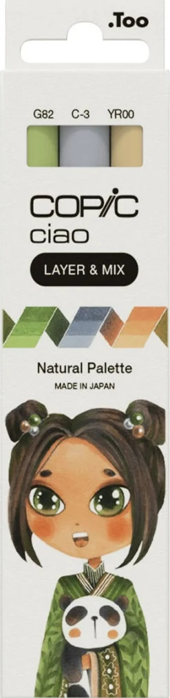 Copic Ciao Layer & Mix Natural Palette tusjer, 3-pakning