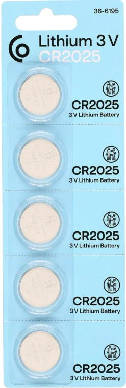 CR2025 litiumbatteri 3 V, 5-pakning
