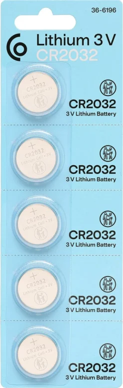 CR2032-batteri 3 V, litium