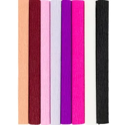 Creativ Company kreppapir strekkbart lilla/rosa 8-pakning
