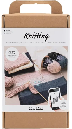 Creativ Company Start DIY Kit strikket oppvaskklut, nybegynner