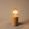Deco bordlampe E27 metall med trelignende fot, Northlight
