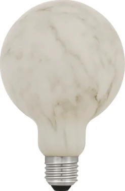 Dekorpære i marmordesign, LED, E27, varmhvit