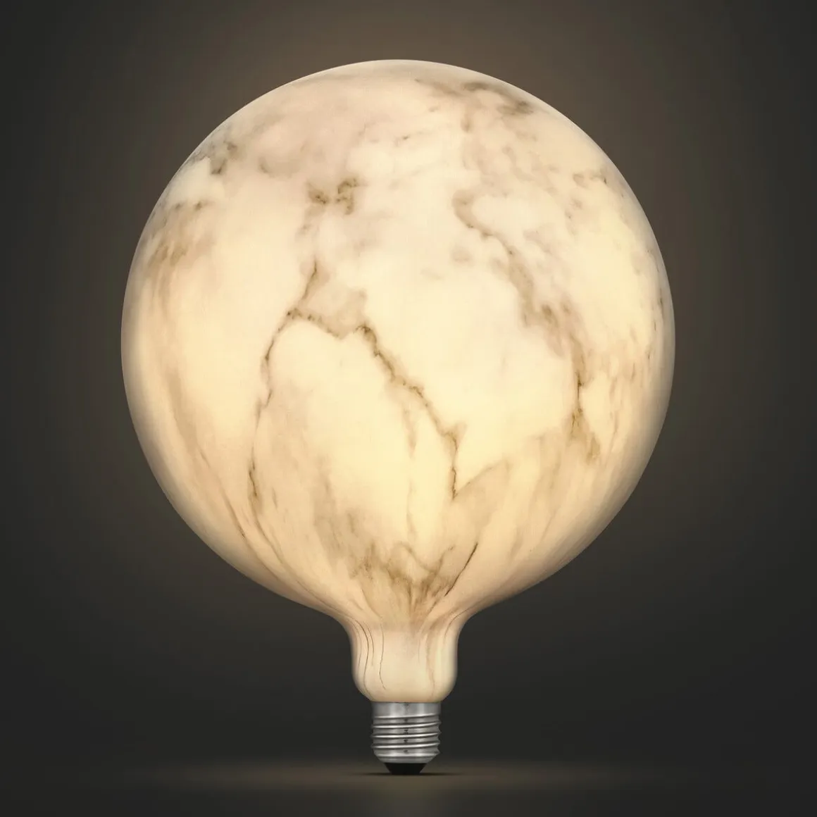 Dekorpære i marmordesign, LED, E27, varmhvit
