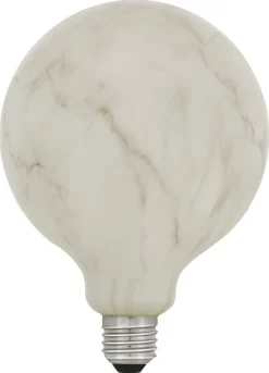 Dekorpære i marmordesign, LED, E27, varmhvit