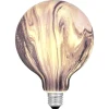 Dekorpære marmorert svart, LED E27 4,8 W dimbar