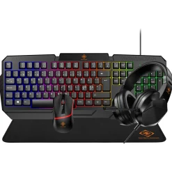 Deltaco Gaming Kit headset, tastatur, mus og musematte, GAM-174