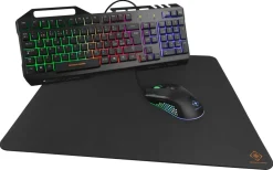 Deltaco 3-i-1 gamingsett med tastatur, mus og musematte