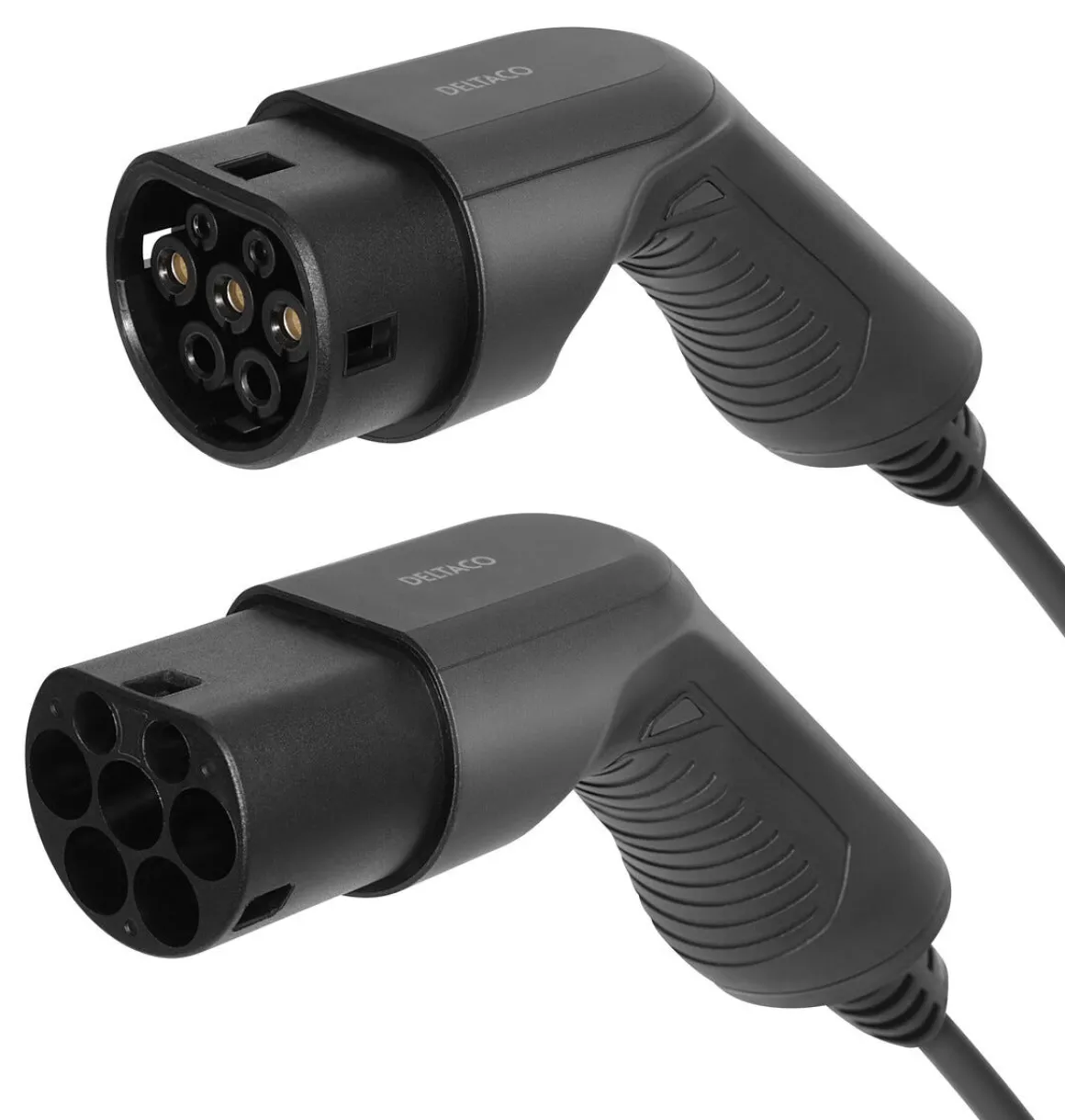 Deltaco ladekabel elbil, type 2 til type 2, 1 fase, 7 meter