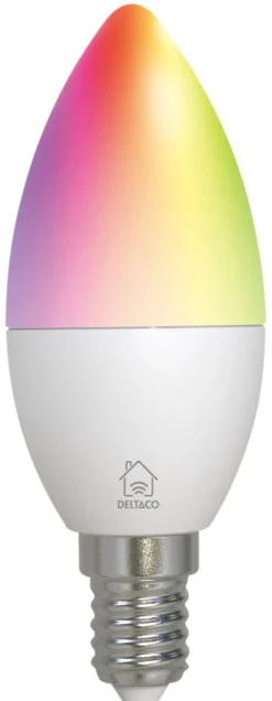 Deltaco Smart LED-mignonpære RGB, E14 4,9 W dimbar