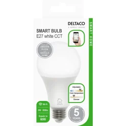 Deltaco Smart Home LED-pære E27, 9 W, dimbar