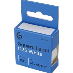 D35-etiketter, 14 × 40 mm, hvite, 100-pakning