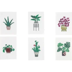 Diamond Painting-sett med plantemotiv, 6-pakning
