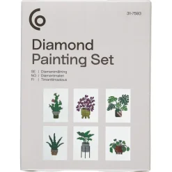 Diamond Painting-sett med plantemotiv, 6-pakning
