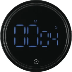 Digital kjøkkentimer med magnet og bordstativ, svart