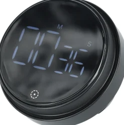 Digital kjøkkentimer med magnet og bordstativ, svart