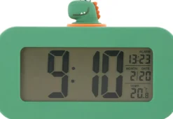 Digital vekkerklokke for barn, dinosaur, grønn