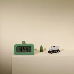 Digital vekkerklokke for barn, dinosaur, grønn